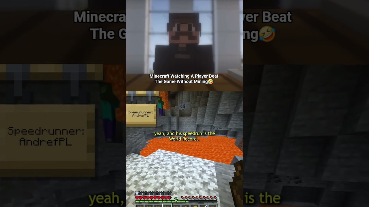 Minecraft Watching A Player Beat The Game Without Mining🤣🤣