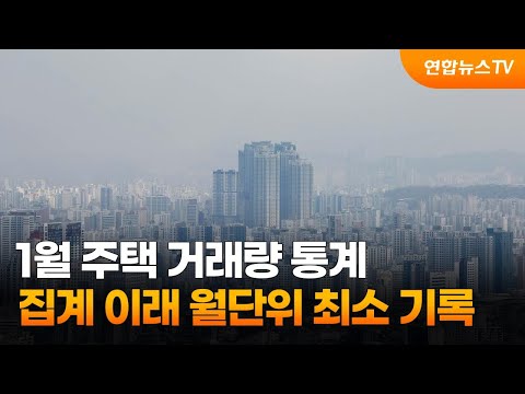 1월 주택 거래량 통계 집계 이래 월단위 최소 기록 / 연합뉴스TV (YonhapnewsTV)