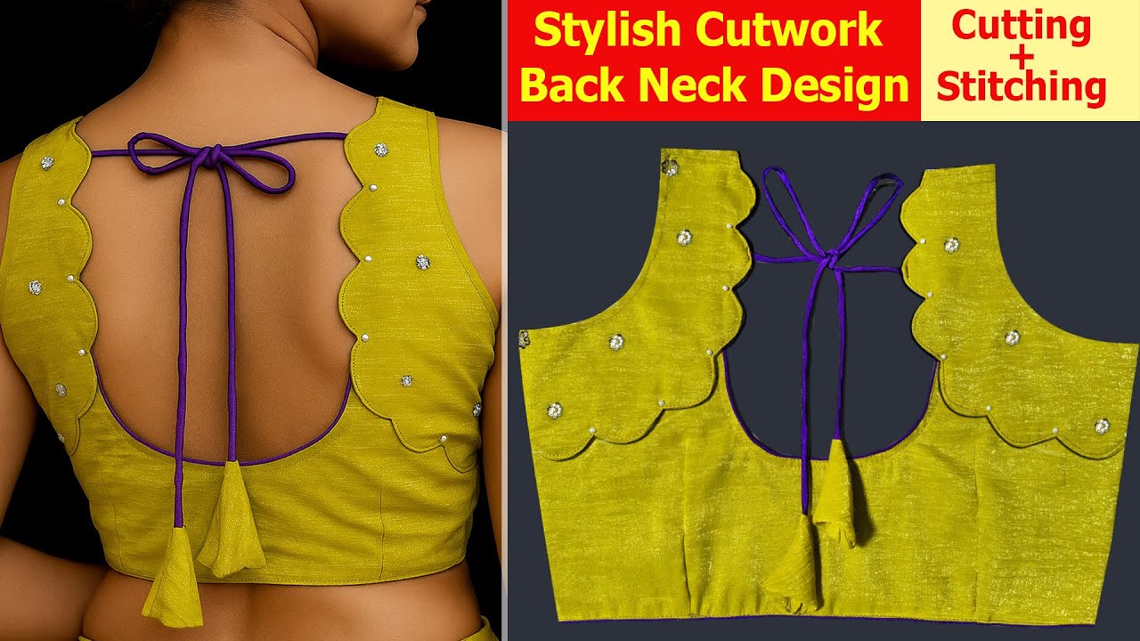 Stylish Cutwork  Blouse Back Neck Design | Latest Saree Blouse Back Neck 2025 | #blouse #cutwork