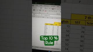 **Top 10% Students in Excel 📊 | Rank &amp; Percentage Formula | 7th Class Result Sheet Tutorial** #excel