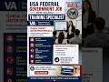 USA Federal Government Jobs 2026 | Training Specialist Vacancy 🇺🇸