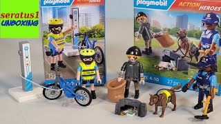 Playmobil Polizei Fahrradstreife mit E-Bike und Spurensuche mit Hund auspacken seratus1 unboxing