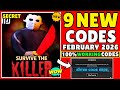 Roblox Survive the Killer Codes - February 2026 🎮
