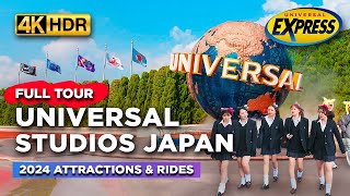 UNIVERSAL STUDIOS JAPAN 2024 | Tour with ALL Attractions and Express Pass 7 Rides! | Osaka【4K HDR】