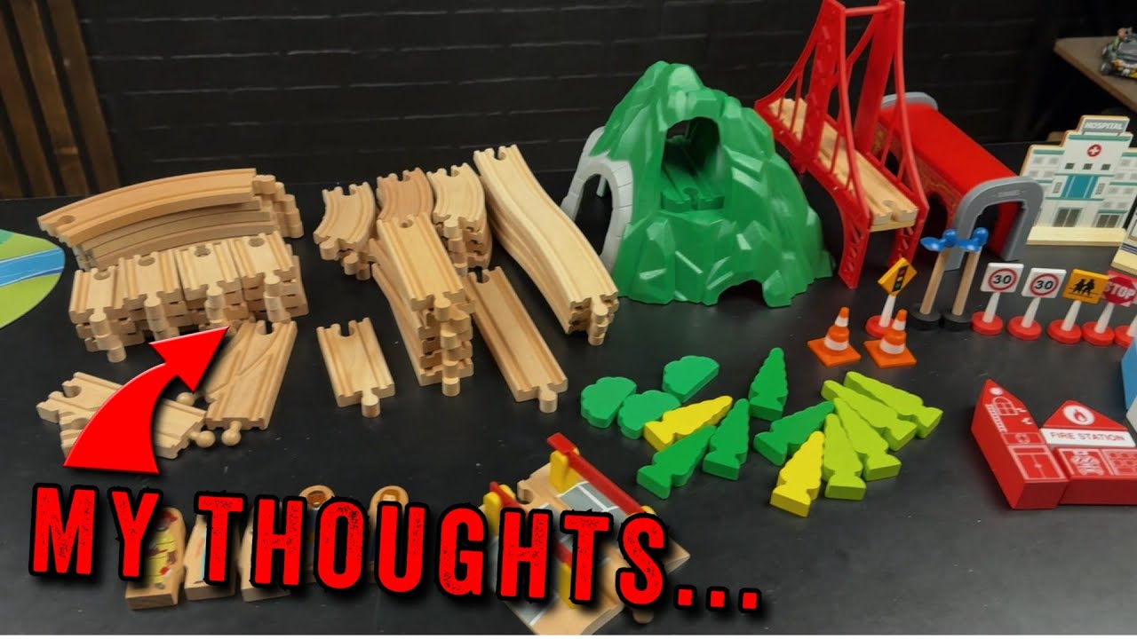 Набор деревянных железнодорожных путей SainSmart Jr., 112 деталей - обзор.