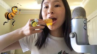 ASMR Eating Raw Honeycomb + Whispering Facts About Bees