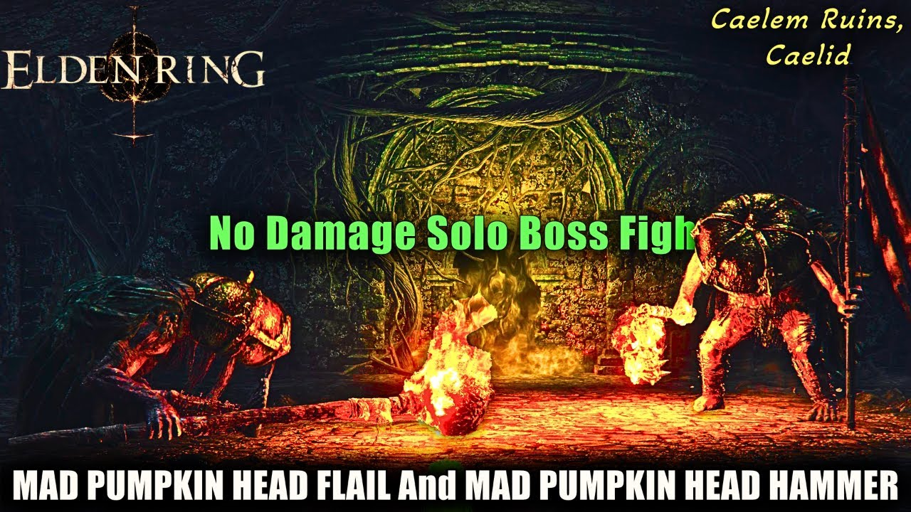 Elden Ring Mad Pumpkin Head Duo Boss Fight [Solo, No Hit, No Damage, Melee], Caelem Ruins Caelid