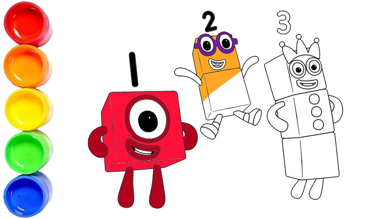 Numberblocks Paint With Tetris Pencil Numberblocks Colouring Pages ...