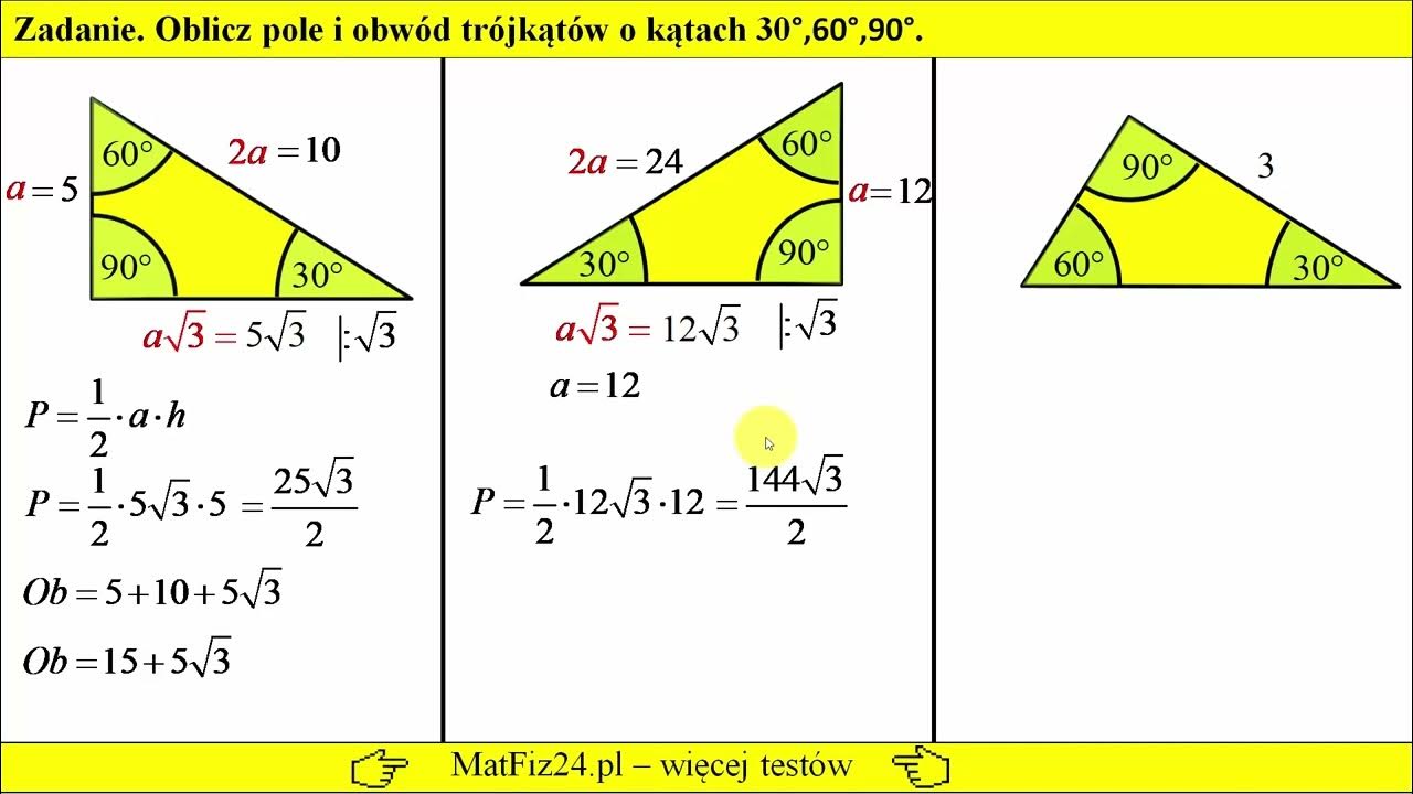 Wlasnosci Trojkata 30 60 90 Własności trójkątów 30 60 90 - Zadania online | Matfiz24.pl - YouTube
