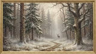 Misty Forest With Deer | Framed Art TV Wallpaper 4K | Oil Painting | 2 Hours | No Music screenshot 5