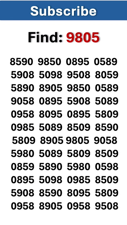 Quick! Find the hidden number 9805 in this grid!#hiddennumber