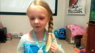 Trinity Shows How to Dress Up as Elsa from Frozen - Costume and Makeup for Kids!!!