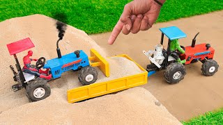 Diy mini tractor trolley sand loading science project | Diy tractor | @sanocreator