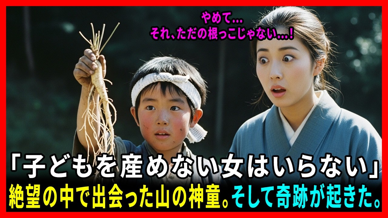子どもを産めずに家を追い出された嫁の前に現れたのは、両親を失い山でひとり暮らす天才の子ども！この子の正体とは？#動エピソード#老後の物語 #家族の物語