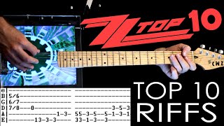 ZZ Top 10 Songs List &amp; Guitar Tab / Guitar Lesson / Guitar tutorial