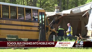 School bus slams into mobile home in South Carolina