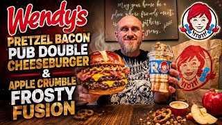 Wendy’s Pretzel Bacon Pub Cheeseburger & Apple Crumble Frosty Fusion (My Review)!! @DonDaBomb13