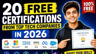 FREE Certifications from Top Tech Companies in 2026 🚀🎓 @moneymitranetwork @Google 
