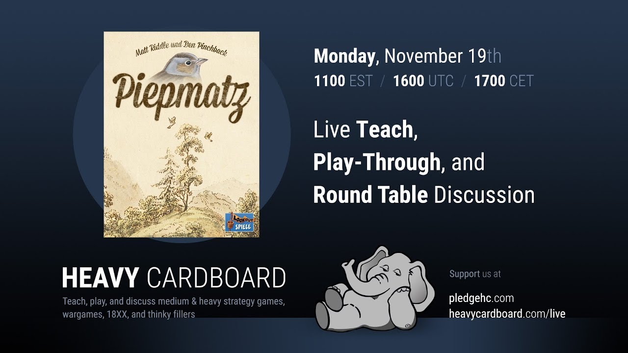 Piepmatz 2p Play-through, Teaching, & Roundtable discussion by Heavy Cardboard (reupload)