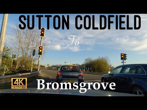 Driving in England /Sutton Coldfield to Bromsgrove Worcestershire UK