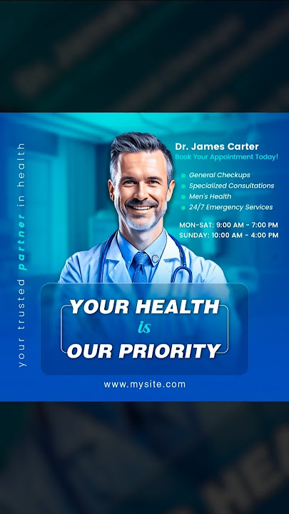 Doctor's Medical Social Media Post Design. #socialmedia #poster #banner #design #health #doctor