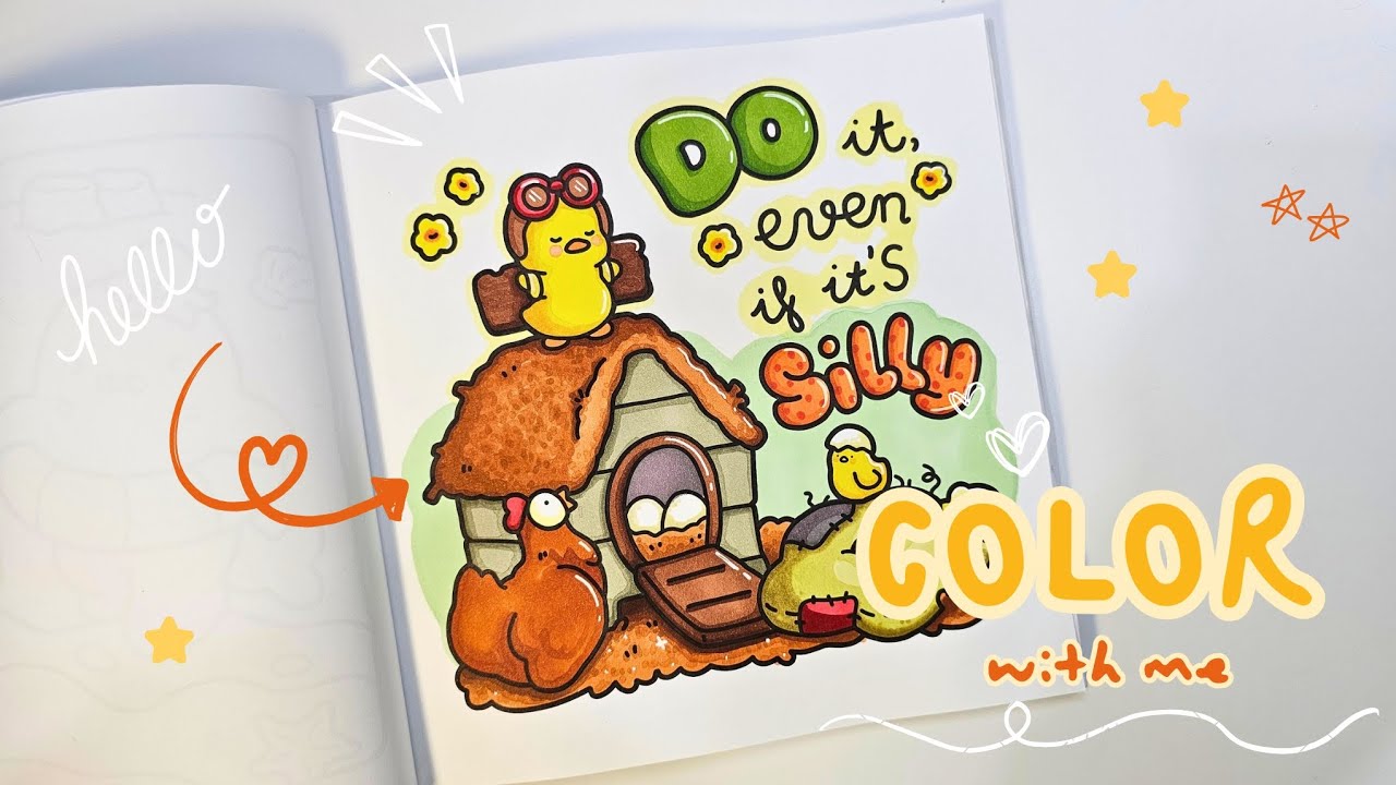 Color with Me | Cozy Vibes by Coco Wyo - Do It Even If It's Silly | Ohuhu Alcohol Marker 🐥 🌻 🥚