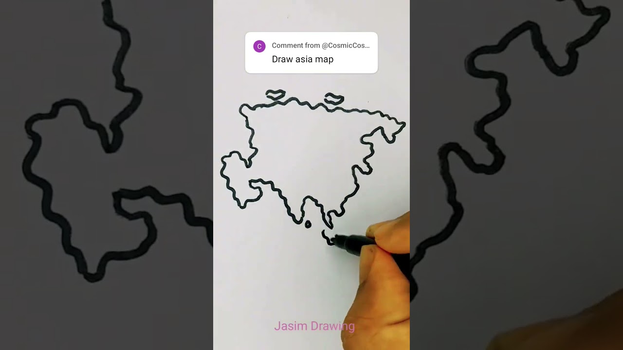 Drawing Asia Map 🗺️ Simple Trick