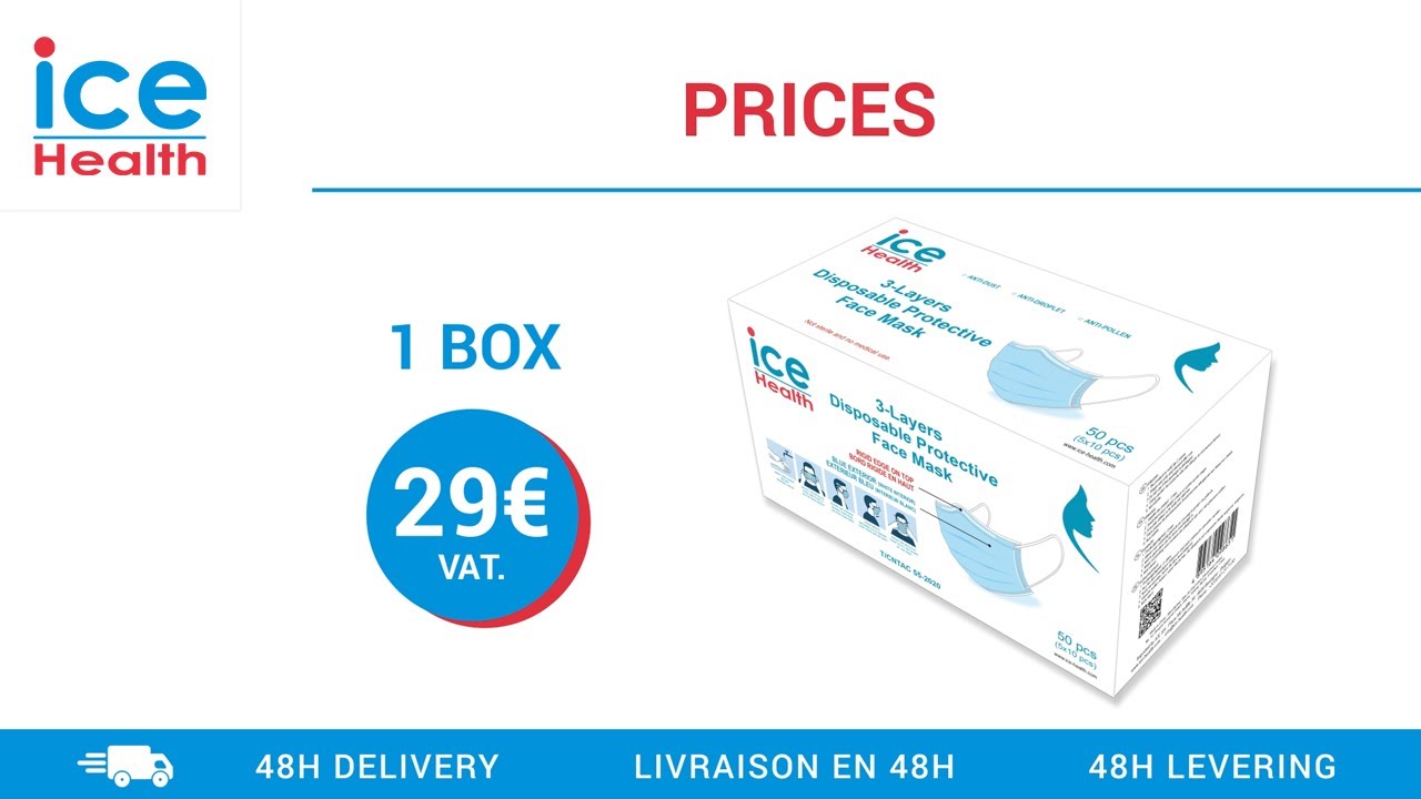 ICE-HEALTH - 3-LAYERS DISPOSABLE PROTECTIVE FACE MASK