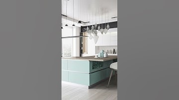 Midjourney V5 -Stunning turquoise kitchen design
