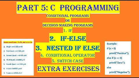 Video 5: C Programming, If-Else, Nested If-Else Extra Exercises