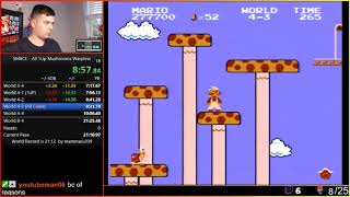 *FWR* Super Mario Bros. All 1UP Mushrooms Warpless 20:41