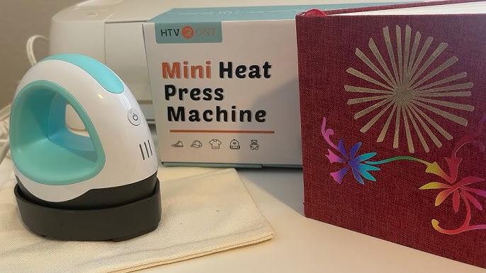 HTVRONT Mini Heat Press and Glitter Heat Transfer Vinyl REVIEW + How to  Make a Makeup bag 