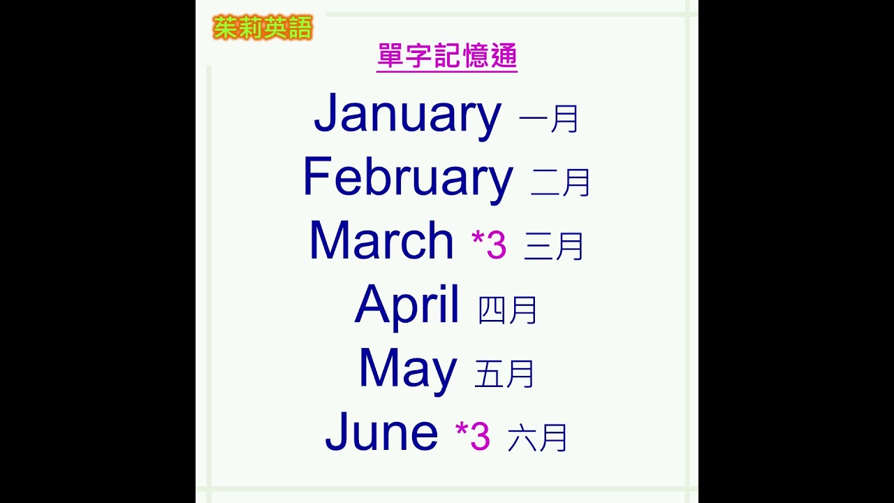 月份英文單字。一分鐘學會12個月份的單字。用有趣的單字記憶通，快速記憶12個英文單字。#shorts #月份英文 #英文單字 #英文學習 #國中英文