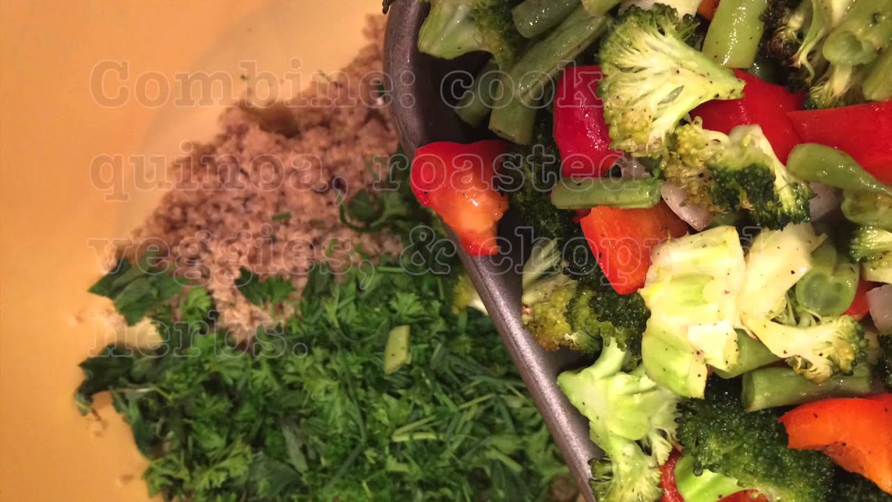 Easy Veggie Recipe Quinoa, Roasted Veggies & Herb Salad - YouTube