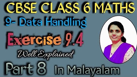 Exercise 9.4 CBSE Class 6 Maths Chapter 9 In Malayalam/CBSE Classes By Grace Jose