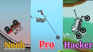 Noob vs Pro vs Hacker: Epic Battles in Hill Climb Racing Game Part 2