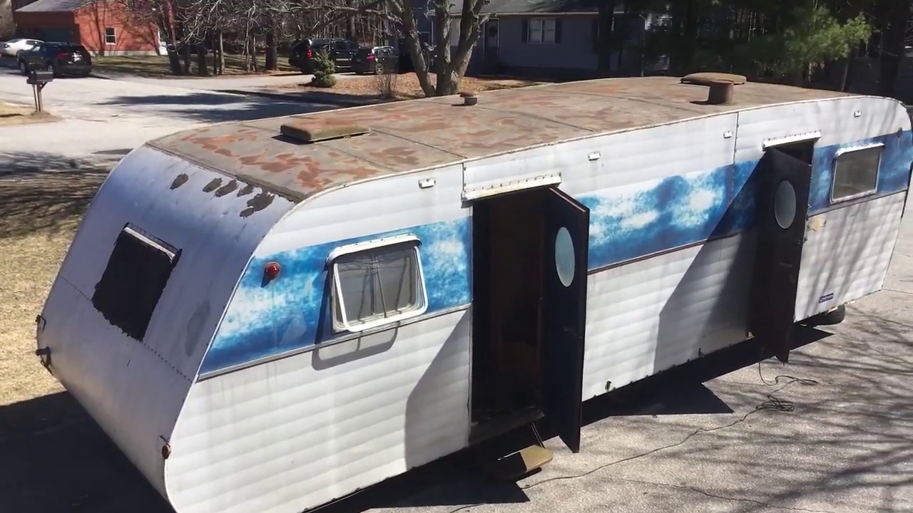 1951 Elcar Travel Trailer Renovation, from Elkhart, Indiana. Video 1