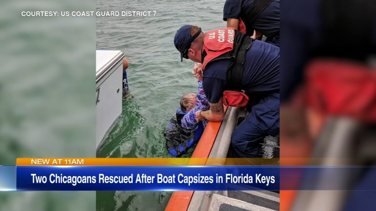 Two Chicago men rescued after boat capsizes in Florida Keys - YouTube