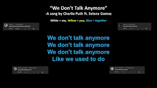 Charlie Puth ft. Selena Gomez - We Don't Talk Anymore (Karaoke Duet Version) | Male Part Only