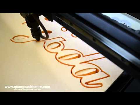 Video Cắt chữ mica bằng máy cắt Laser - youtube