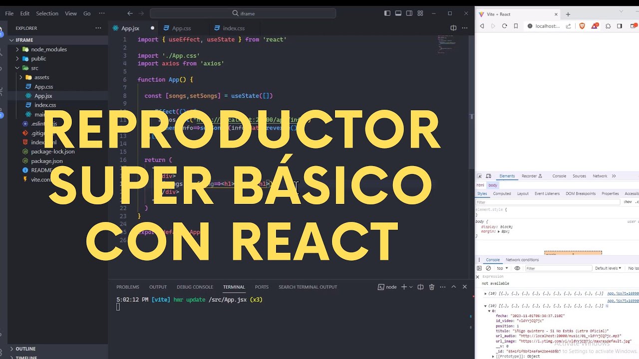 React Reproductor de audio player super básico - YouTube