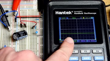 Capacitor component demo circuit oscilloscope measured showing RC time constant TC