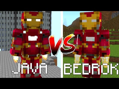 Iron Man in Fisk Superheroes - Minecraft BEDROCK vs Minecraft JAVA