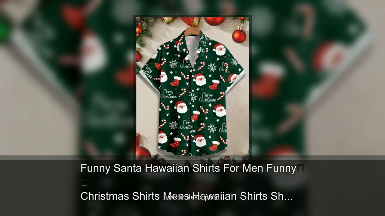 Funny Santa Hawaiian Shirts For Men Funny Christmas Shirts Mens Hawaiian Shirts Short Sleeve Bu