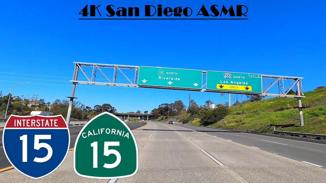 4K San Diego ASMR. Interstate 15 North. I 15 North. California SR 15 4K San Diego ASMR. Interstate 15 North. I 15 North. California SR 15