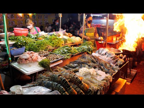 오픈과 동시에 2시간 웨이팅은 기본 ! 신선한 해산물 구이, 튀김 | Char-grilled Fresh Seafood in Chinatown | Thai Street food