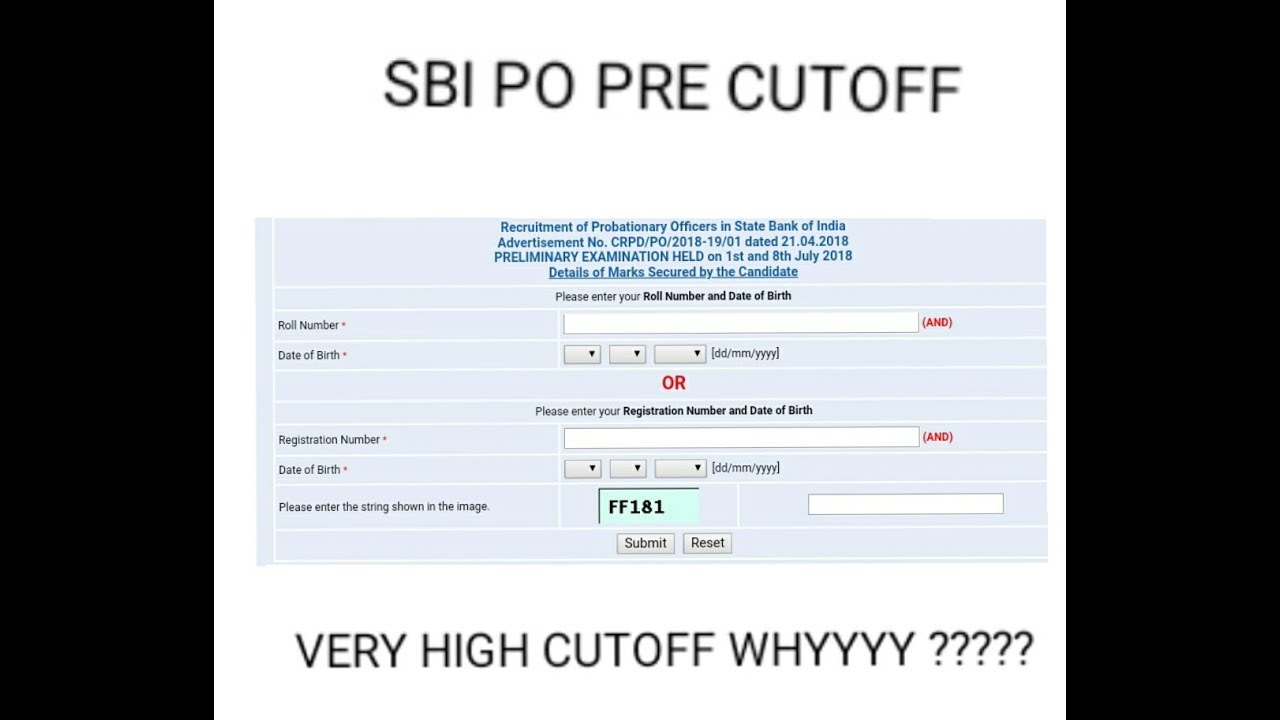 SBI PO PRE 2018 - HIGH CUTOFF REASON ?????