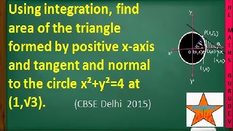 find area of the triangle formed by positive x-axis and tangent and normal to the circle x²+y²=4