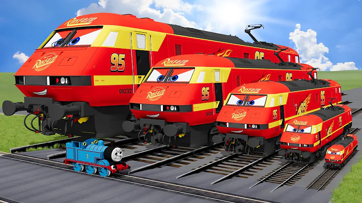 Big & Small Train Lightning Mcqueen vs Train Thomas | BeamNG.Drive