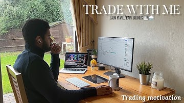 1-HOUR TRADE WITH ME 👨‍💻 / calm piano and rain sounds 🌧/ Focus / London and New York Trading Session